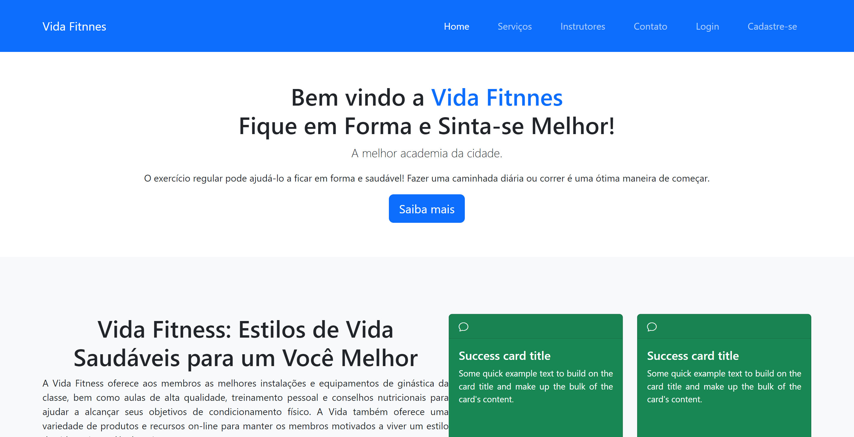 site de academia